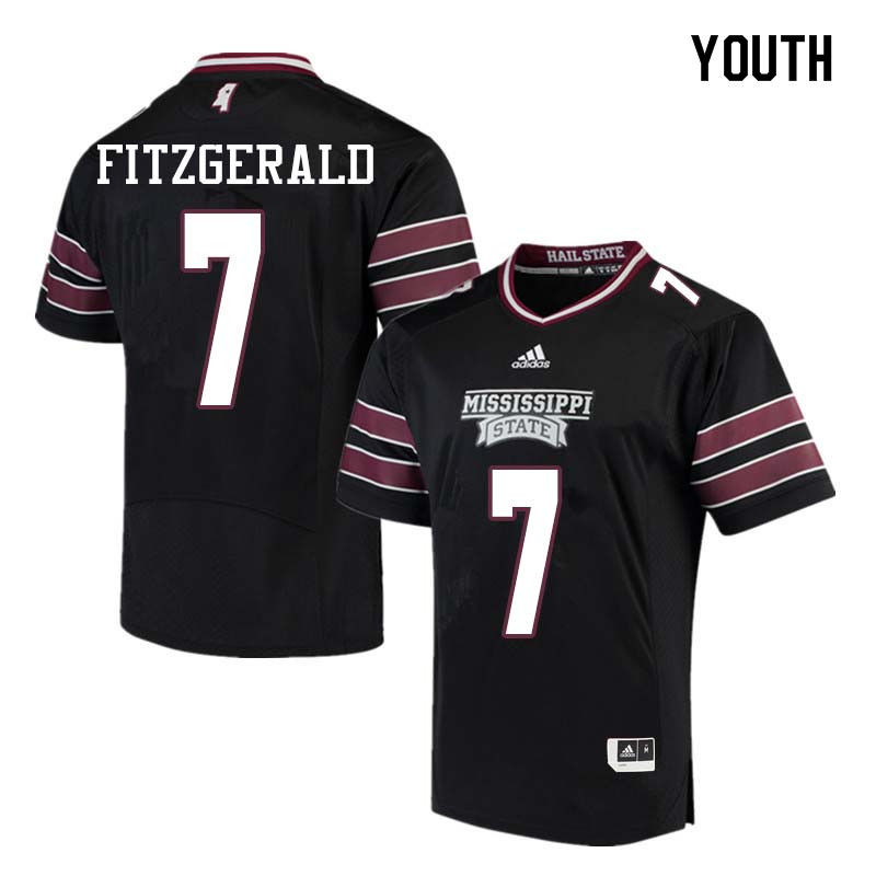Youth #7 Nick Fitzgerald Mississippi State Bulldogs College Football Jerseys Sale-Black - Click Image to Close